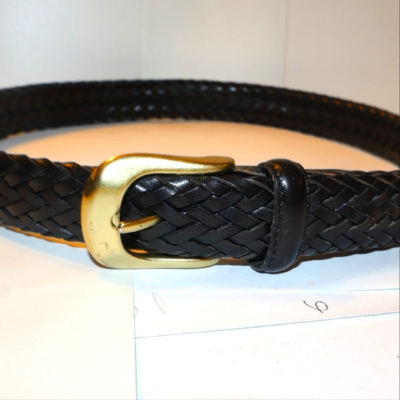 Black Leather braided belt